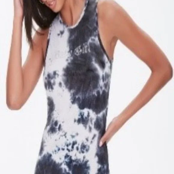 ❤🧡NWT Tie-dye Wash Bodycon Silhouette, Racerback Mini Dress - Picture 6 of 6